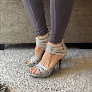 Unlisted by Kenneth Cole Silver Strappy Heels